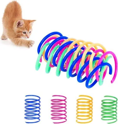 Produktbild von Interaktive Feder Spielzeug für Katzen, bunte Spiralfedern, 20er Pack