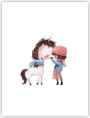 Produktbild von Poster - Poster ohne Rahmen - Einhorn Mädchen Kinder - 30x40 cm - Wand Bild - Wanddeko - Wandbilder - Kunstposter - Wandposter - Bilder - Kunstdruck - Wanddekoration - Wandbild - P2XPA30x40-4733
