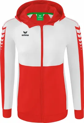 Produktbild von Erima Six Wings Trainingsjacke mit Kapuze Rot/Weiß - 34