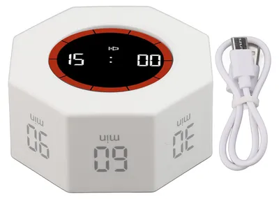 Obrázek produktu pro Osmiúhelníkový časovač na stůl s G-senzorem pro úkoly, práci, studium, kuchyň, 1, 3, 5, 15, 30, 60, 90 minut, individuální