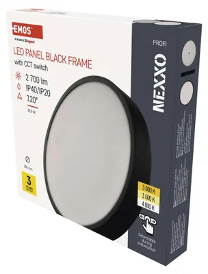 LED svítidlo NEXXO černé, 30 cm, 28,5 W, teplá/neutrální bílá
