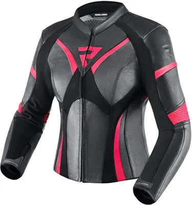 Produktbild von Rebelhorn Rebel Damen Motorrad Lederjacke, schwarz/rosa, 40