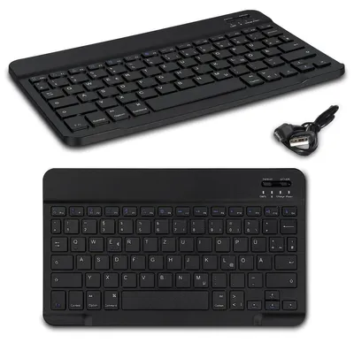 Produktbild von Wireless Tastatur Bluetooth 3.0 Keyboard für Handy Tablet kabellos QWERTZ Layout