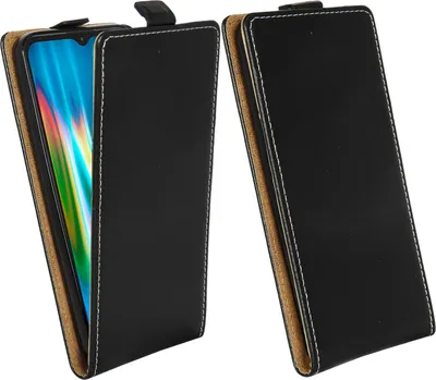 Obrázok produktu pre cofi1453® Flipové puzdro kompatibilné s mobilným telefónom MOTOROLA MOTO E7 PLUS Vertikálne skladacie ochranné puzdro Flip Cover Black