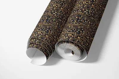Produktbild von Vliestapete Leiterplatte Gold Schwarz Technik Muster Wandtapete Modernes Design Büro Wohnzimmer Schlafzimmer Abwaschbar UV-beständige Tapete 5m x 0.5m