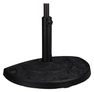 Immagine prodotto di Relaxdays Supporto semicircolare per ombrelloni, per aste da 34-50 mm, resistente alle intemperie, motivo floreale, giardino e balcone, nero