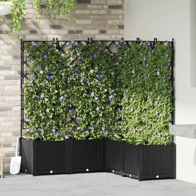 Immagine prodotto di Maison Exclusive - Vasi da giardino, set da 5 pezzi, nero, 120 x 120 x 143 cm, plastica