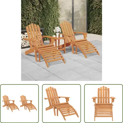 Produktbild von The Living Store Adirondack-Gartenstühle mit Fußteilen 2 Stk. Massivholz Akazie