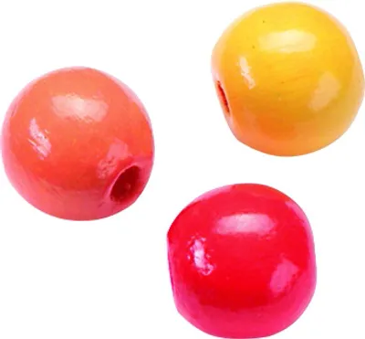 Produktbild von Holzperlen 15mm VE=5x15 Stück gelb, rot