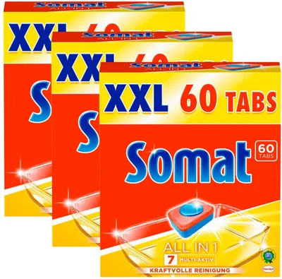 Produktbild von Somat Spülmaschinen Tabs 7 All in 1 Multi-Aktiv kraftvolle Reinigung 3x60 Tabs