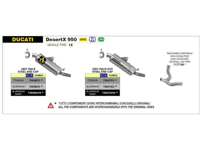 Zdjęcie produktu dla Bezkatalityczne złącze centralne ARROW do Ducati Desert X 950