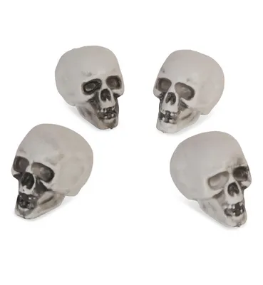 Produktbild von 4 Stück Deko Kunststoff Totenkopf Horror Halloween Karneval Party