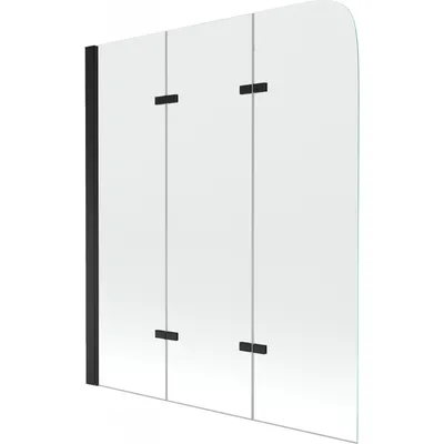 Obrázok produktu pre Mexen Felix vaňová zástena trojkrídlová 120 x 140 cm, transparentnéné, čierna - 890-120-003-70-00
