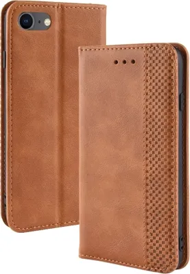 Produktbild von Mobigear Sensation iPhone SE (2022) Hülle Klapphülle Geldbörse - Cognac