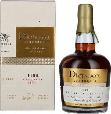 Produktbild von Dictador JERARQUÍA 39 Years Old FINO Rum 1981 42% Vol. 0,7l in Geschenkbox