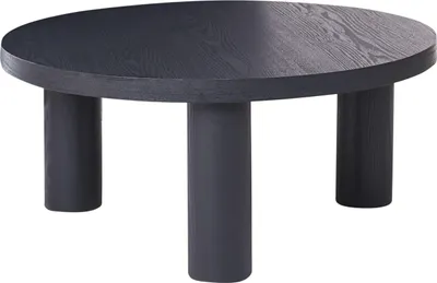 Produktbild von BELIANI Couchtisch Schwarz Faserplatte ø 80 cm Rund mit 3 Beinen Modernes Design für Wohnzimmer