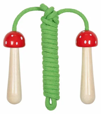 Produktbild von Springseil Fliegenpilz mit Holzgriffen