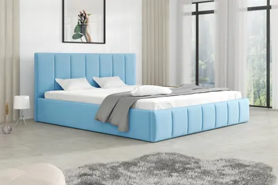 Produktbild von Polsterbett Doppelbett DETROIT Komplettset 120x200cm Stoff Magic Velvet Sky
