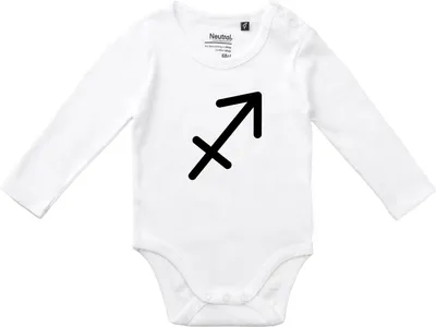 Produktbild von Huuraa Baby Body Schütze Sternzeichen Zeichen 68 White  Baumwolle Fairtrade Langarmbody Geschenkidee