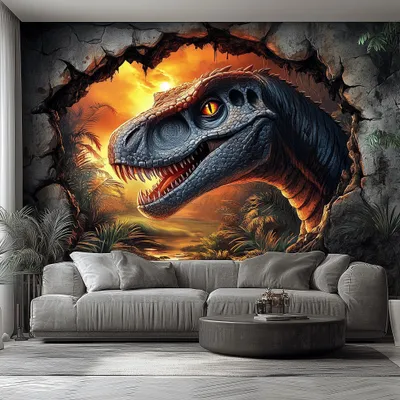 Image de Autocollant mural Decords – Raptor avec effet 3D, 160 cm