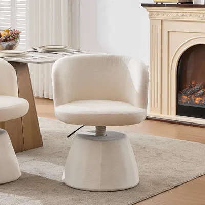 Produktbild von Barhocker um 360° Drehbarer Höhenverstellbarer Tresenhocker Bistrohocker Esszimmerstuhl für Küche & Bar Beige