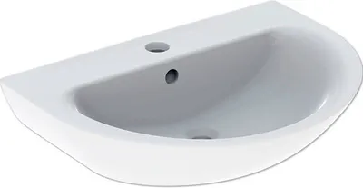 Produktbild von Geberit Renova Waschtisch, 70x52cm m. Hl. mittig, m. Ül., weiß, KeraTect