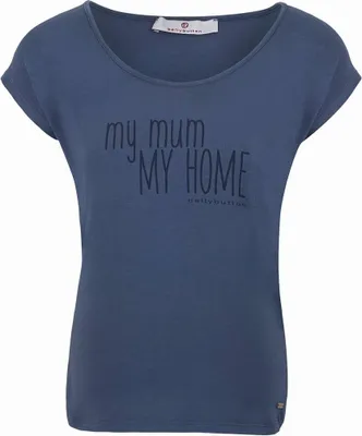 Immagine prodotto di T-shirt premaman da donna in cotone con ombelico, blu