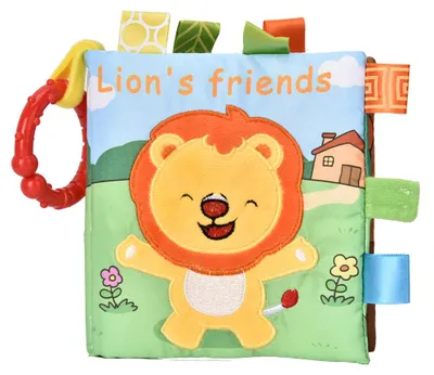 Immagine prodotto di Weiches Stoff-Geschichtenbuch für Babys, Rasseln, Spielzeug für die frühe pädagogische Entwicklung (Löwe)