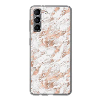 Produktbild von MuchoWow® Handyhülle Schutzhülle Hülle für Samsung Galaxy S21 Roségold - Muster - Marmor - Luxus Silikon Softcase Handy Hülle - Softcase