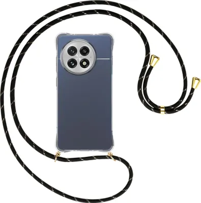 Produktbild von Handykette Backcover-Schutzhülle mit Band (Metall goldfarben) für OnePlus ACE5 5G - schwarz/gold
