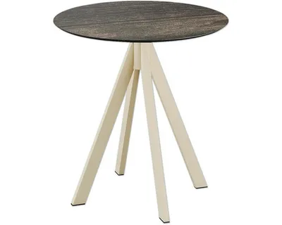 Produktbild von Infinity Terrassentisch Sand gestell + Riverwashed Wood HPL Ø70 cm