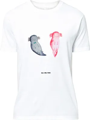 Produktbild von Mr. & Mrs. Panda Größe L T-Shirt Axolotl Freundin - Weiß - Geschenk, Valentinstag, Liebe, mit Spruch, Tshirt, glücklich, Shirt