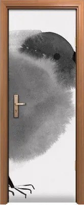 Produktbild von Türposter 70x200 cm Türaufkleber Türtapete Türfolie Klebefolie Malerei Vogel Kunstwerk natürlich