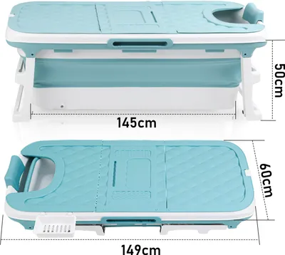 Produktbild von SWANEW 149cm Faltbare Badewanne Erwachsene Ideal für kleine Badezimmer, Praktisch und Tragbar