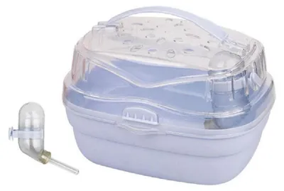 Image de Cage de transport pour hamster, petite animalerie, cage de voyage avec bouteille d'eau, sac de transport pour cobayes, matériau non toxique