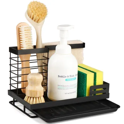 Produktbild von Spülbecken Organizer Spüle Organizer Spüllappenhalter Schwammhalter,mit Abflusspfanne, küchenutensilienhalter Kitchen Sink Caddy Organizer, Küche, bad