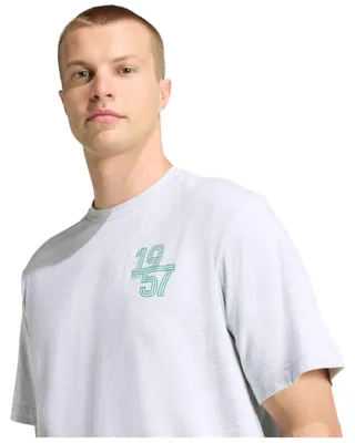 Produktbild von T-Shirt Adidas Real Madrid Heritage, schwere Baumwolle, Farbe: "Hellgrau", Uni