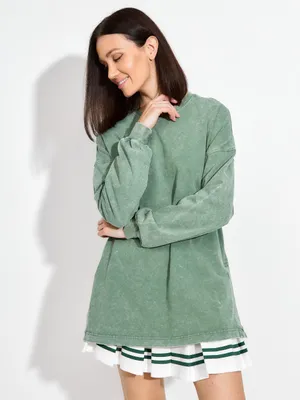 Immagine prodotto di Maglia a maniche lunghe da donna - XL/XXL - Stonewash - 100% cotone - Comoda ed elegante