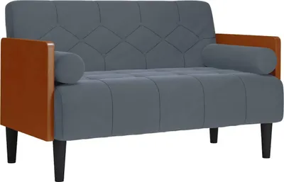 Zdjęcie produktu dla vidaXL Dwuosobowa sofa z poduszkami ciemnoszara 110 cm aksamitna