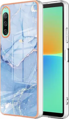 Image de Etui pour Sony Xperia 10 IV, étui en silicone TPU à motifs, antichoc, bleu