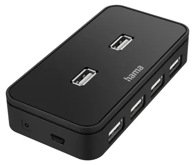 Produktbild von Hama USB-Hub 7 Ports, USB 2.0, inkl. Kabel und Netzteil