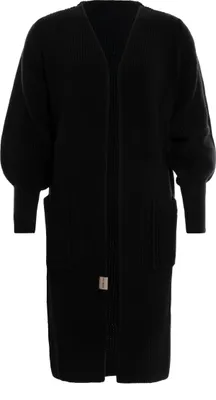 Produktbild von Knit Factory Patty Lange Strickjacke - Schwarz - 36/38