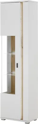 Produktbild von Vitrine Türanschlag links weiß mit Eiche LOVENO-61