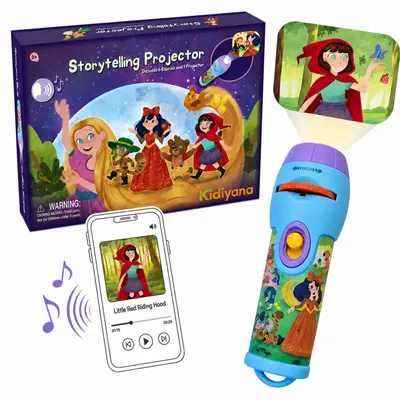 Immagine prodotto di Proiettore di storie a forma di torcia per bambini, con 6 fiabe e luce notturna