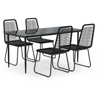 Produktbild von vidaXL 5-tlg. Garten-Essgruppe Schwarz