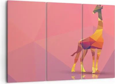 Produktbild von Bild auf Leinwand - Leinwandbild - Giraffe modern Grafik - 105x70cm - Wand Bild - Wanddeko - Leinwanddruck - Bilder - Kunstdruck - Wanddekoration - Leinwand bilder - Wandkunst - CE105x70-2805