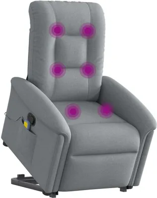 Image de Fauteuil de massage inclinable Gris clair Tissu