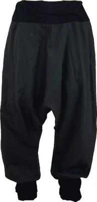 Produktbild von Afghani Hose, Uni Pluderhose, Goa Hose Aladinhose - Schwarz, Herren, Baumwolle, Größe: S