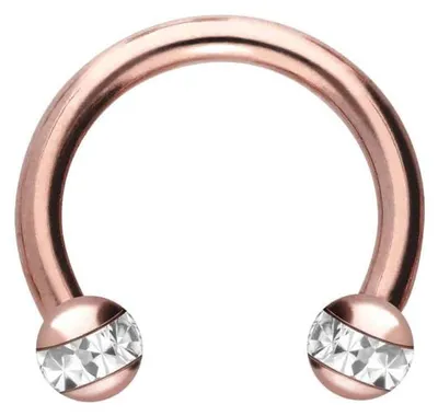 Produktbild von Ohrpiercing, Nasenpiercing, Septum Piercing Chirurgenstahl Hufeisenring EPOXY-RING-KUGELN Farbe: RoséGold + Kugelgröße: 4mm Innendurchmesser: 9mm + Stabstärke: 1,6mm