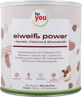 Produktbild von For you Eiweiß Power Milchkaffee, 750 g PUL